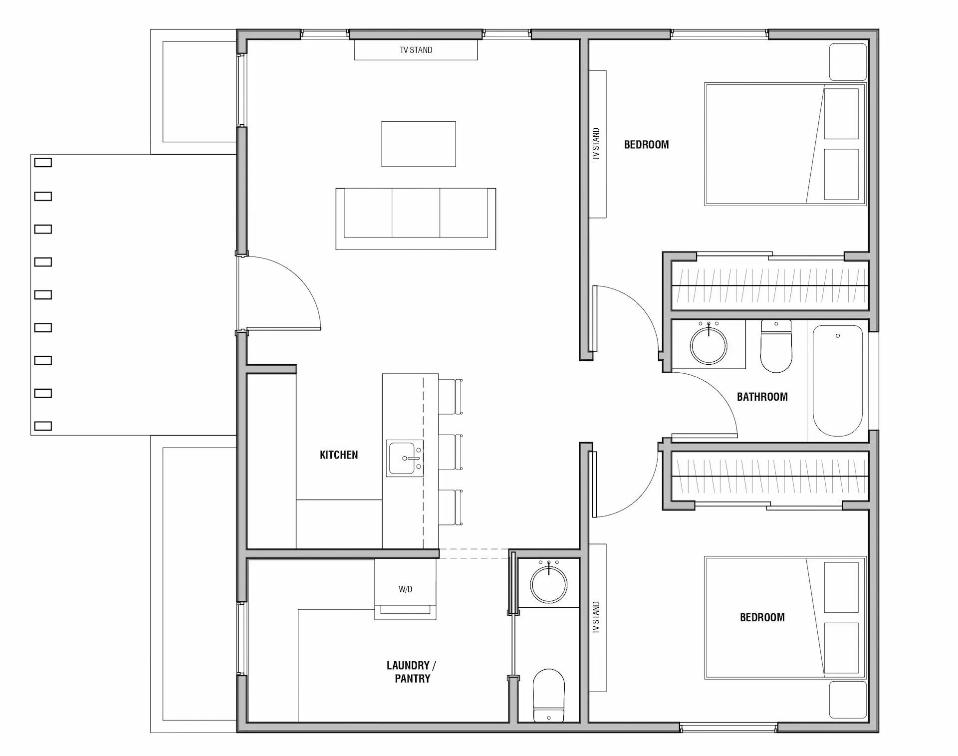 750 Square Foot ADU Floor Plan